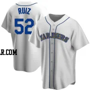 Carlos Ruiz Men's Seattle Mariners White Replica Home Cooperstown Collection Jersey