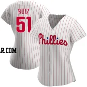 Carlos Ruiz Women's Philadelphia Phillies White Replica Home Jersey