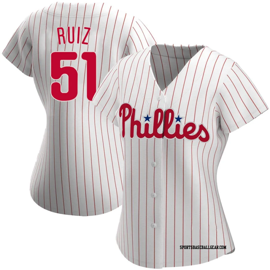 Carlos Ruiz Women's Philadelphia Phillies White Replica Home Jersey