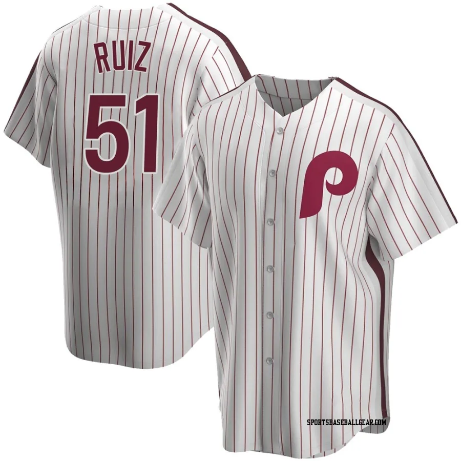 Carlos Ruiz Youth Philadelphia Phillies White Replica Home Cooperstown Collection Jersey