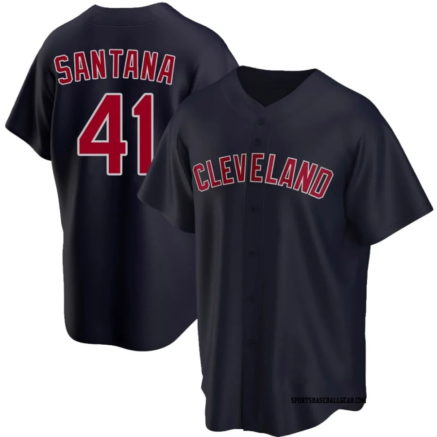 Carlos Santana Men's Cleveland Guardians Navy Replica Alternate Jersey