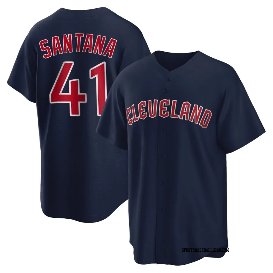 Carlos Santana Men's Cleveland Guardians Navy Replica Alternate Jersey