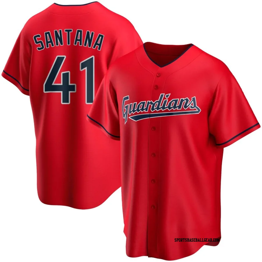 Carlos Santana Men's Cleveland Guardians Red Replica Alternate Jersey