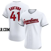 Carlos Santana Men's Cleveland Guardians White Elite Home Jersey