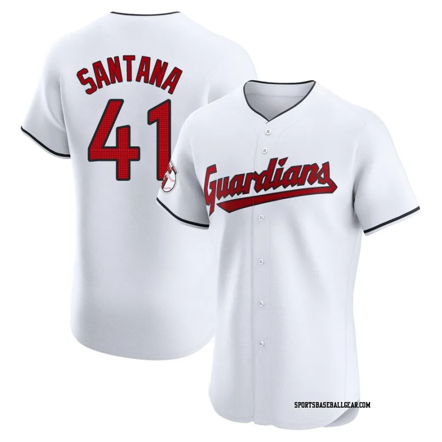 Carlos Santana Men's Cleveland Guardians White Elite Home Jersey