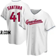 Carlos Santana Men's Cleveland Guardians White Replica Home Jersey