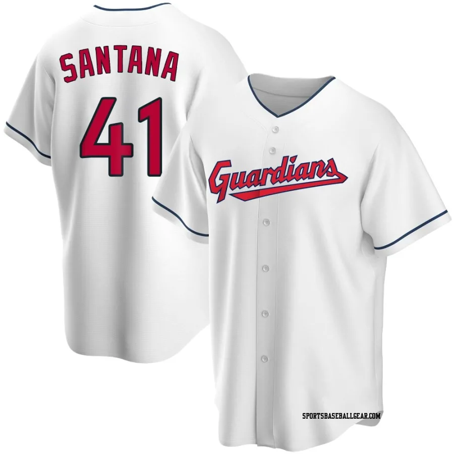 Carlos Santana Men's Cleveland Guardians White Replica Home Jersey