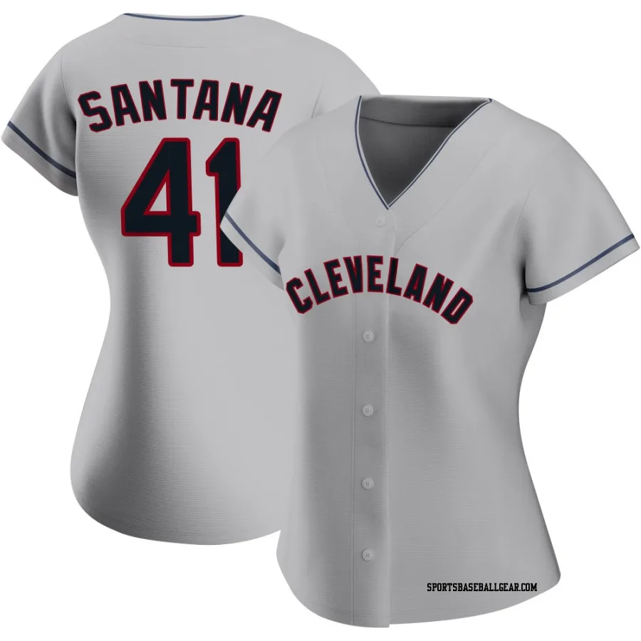 Carlos Santana Women's Cleveland Guardians Gray Replica Road Jersey