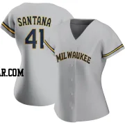 Carlos Santana Women's Milwaukee Brewers Gray Authentic Road Jersey