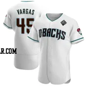 Carlos Vargas Men's Arizona Diamondbacks White Authentic Teal Alternate 2023 World Series Jersey