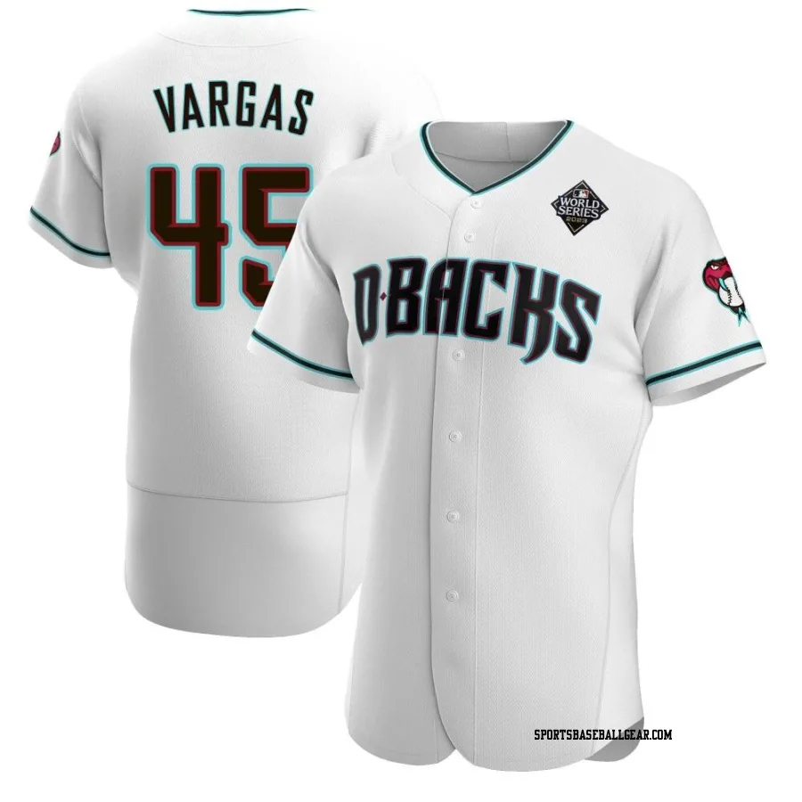 Carlos Vargas Men's Arizona Diamondbacks White Authentic Teal Alternate 2023 World Series Jersey