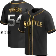 Carlos Vargas Men's Seattle Mariners Black Golden Replica Alternate Jersey