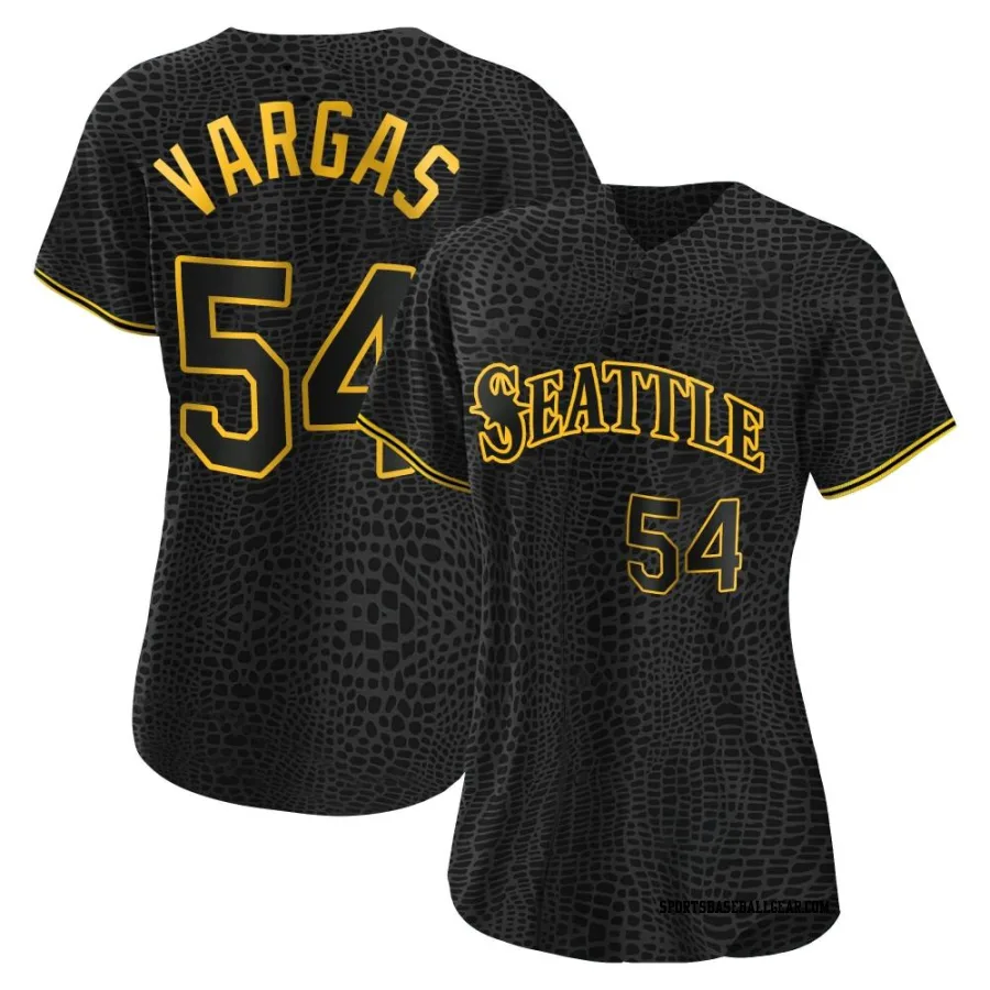 Carlos Vargas Women's Seattle Mariners Black Authentic Snake Skin City Jersey