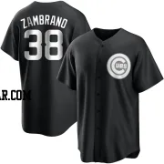 Carlos Zambrano Men's Chicago Cubs Black/White Replica Jersey