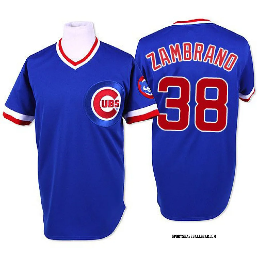 Carlos Zambrano Men's Chicago Cubs Blue Replica Throwback Jersey