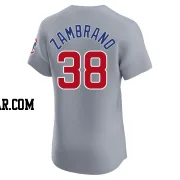 Carlos Zambrano Men's Chicago Cubs Gray Elite Road Jersey