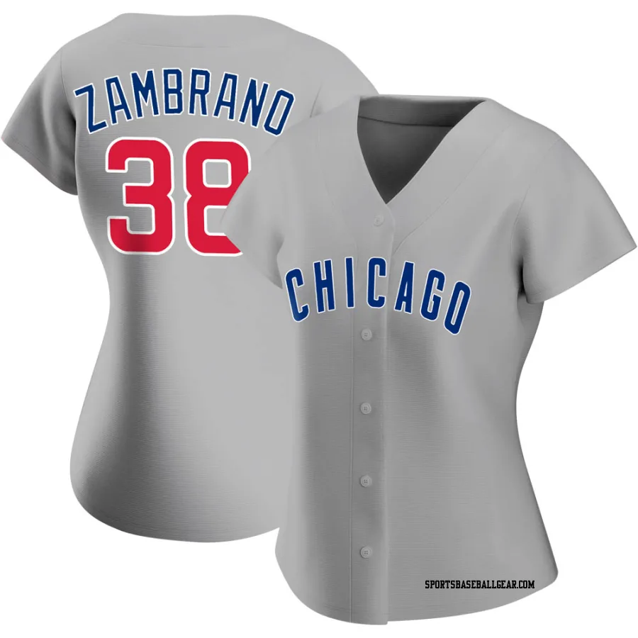 Carlos Zambrano Women's Chicago Cubs Gray Authentic Road Jersey