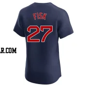 Carlton Fisk Men's Boston Red Sox Navy Elite Alternate Jersey