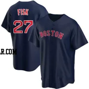 Carlton Fisk Men's Boston Red Sox Navy Replica Alternate Jersey