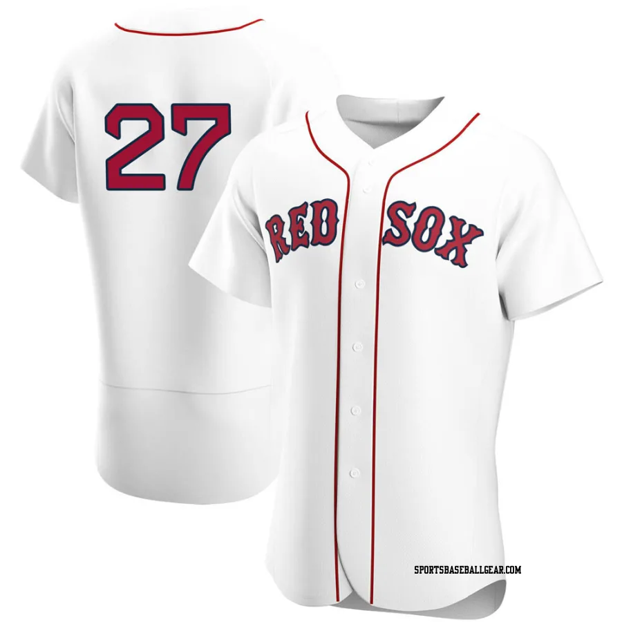 Carlton Fisk Men's Boston Red Sox White Authentic Home Team Jersey