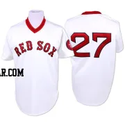 Carlton Fisk Men's Boston Red Sox White Authentic Throwback Jersey