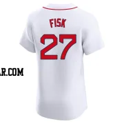 Carlton Fisk Men's Boston Red Sox White Elite Home Jersey