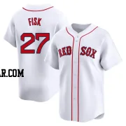 Carlton Fisk Men's Boston Red Sox White Limited Home Jersey