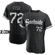 Carlton Fisk Men's Chicago White Sox Black Authentic 2021 City Connect Jersey