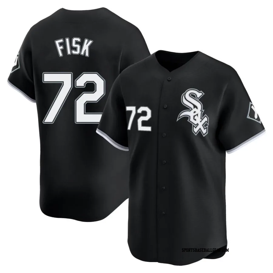 Carlton Fisk Men's Chicago White Sox Black Limited Alternate Jersey