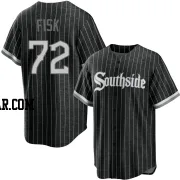 Carlton Fisk Men's Chicago White Sox Black Replica 2021 City Connect Jersey