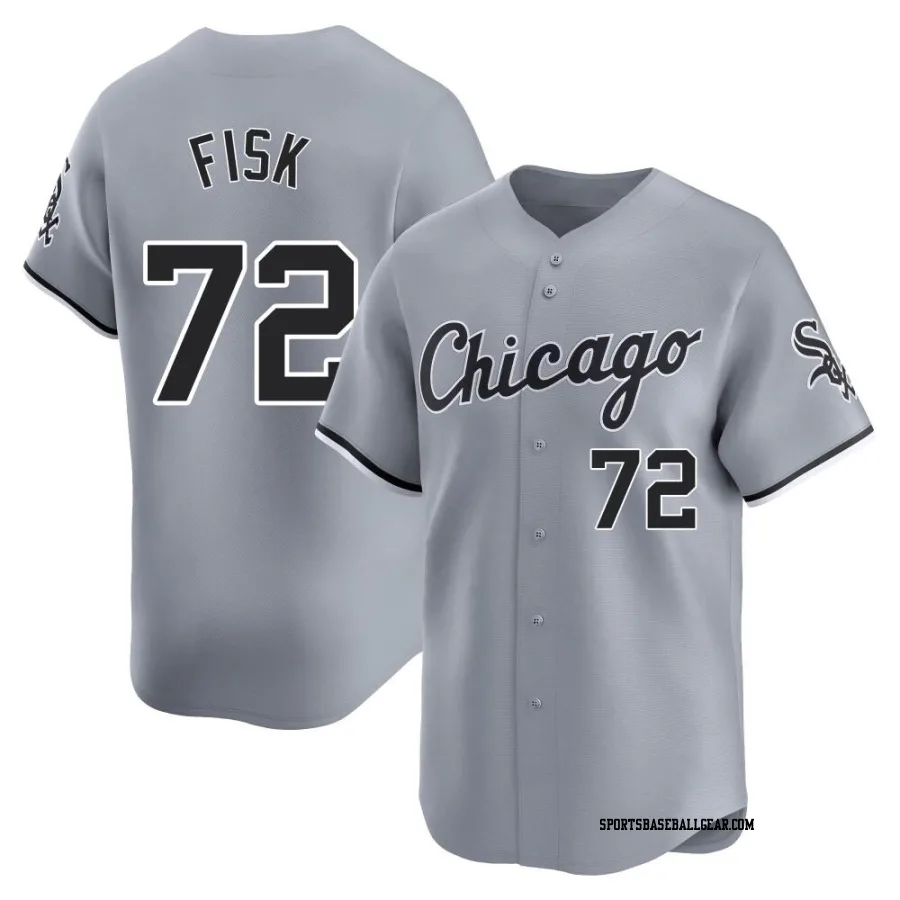 Carlton Fisk Men's Chicago White Sox Gray Limited Road Jersey