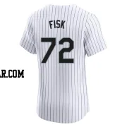 Carlton Fisk Men's Chicago White Sox White Elite Home Jersey