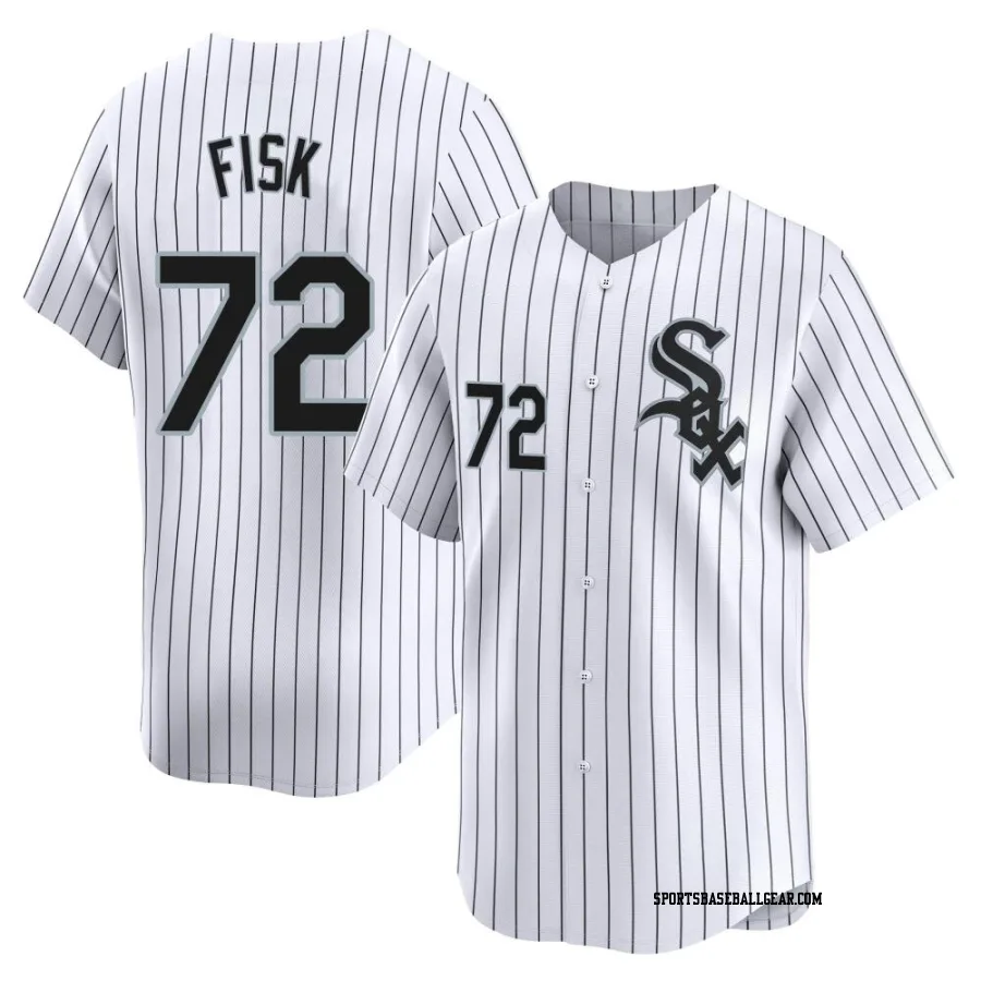 Carlton Fisk Men's Chicago White Sox White Limited Home Jersey