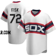 Carlton Fisk Men's Chicago White Sox White Replica Cooperstown Collection Jersey