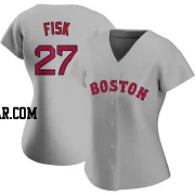 Carlton Fisk Women's Boston Red Sox Gray Authentic Road Jersey