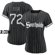 Carlton Fisk Women's Chicago White Sox Black Authentic 2021 City Connect Jersey