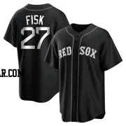 Carlton Fisk Youth Boston Red Sox Black/White Replica Jersey