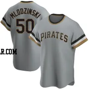 Carmen Mlodzinski Men's Pittsburgh Pirates Gray Replica Road Cooperstown Collection Jersey