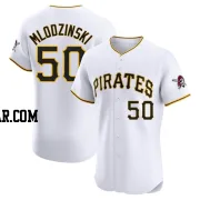 Carmen Mlodzinski Men's Pittsburgh Pirates White Elite Home Jersey