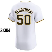 Carmen Mlodzinski Men's Pittsburgh Pirates White Elite Home Jersey