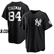 Carson Coleman Men's New York Yankees Black/White Replica Jersey