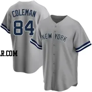 Carson Coleman Men's New York Yankees Gray Replica Road Name Jersey