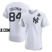 Carson Coleman Men's New York Yankees White Elite Home 2024 World Series Jersey