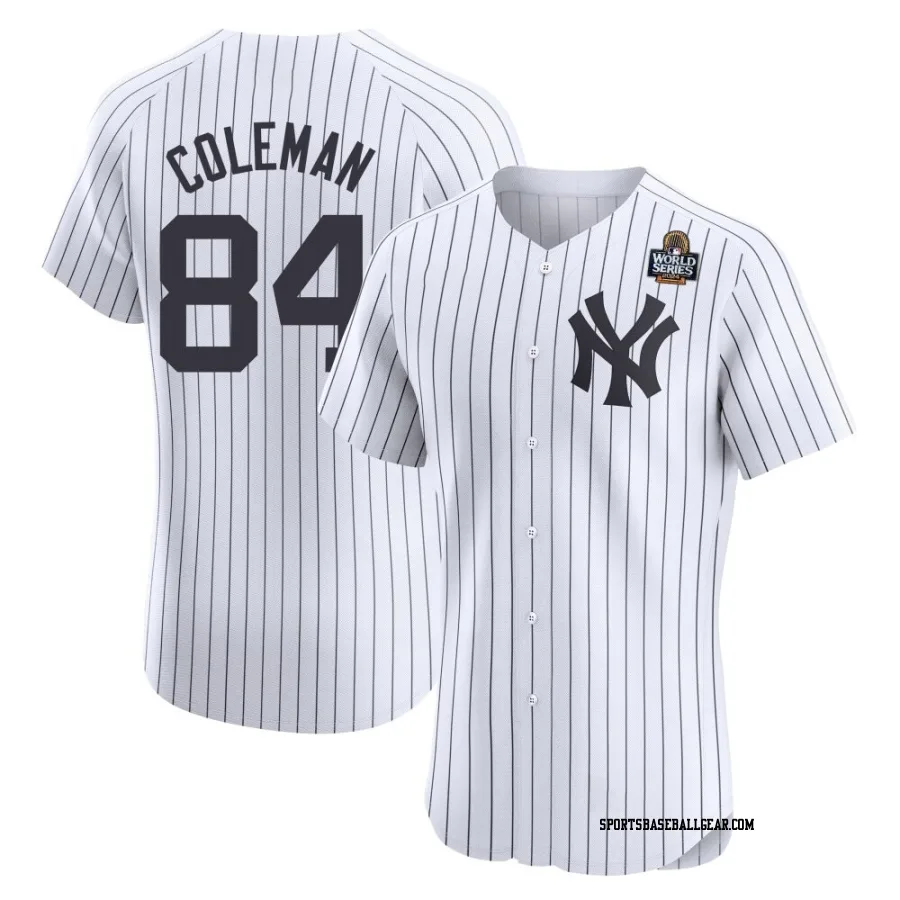 Carson Coleman Men's New York Yankees White Elite Home 2024 World Series Jersey