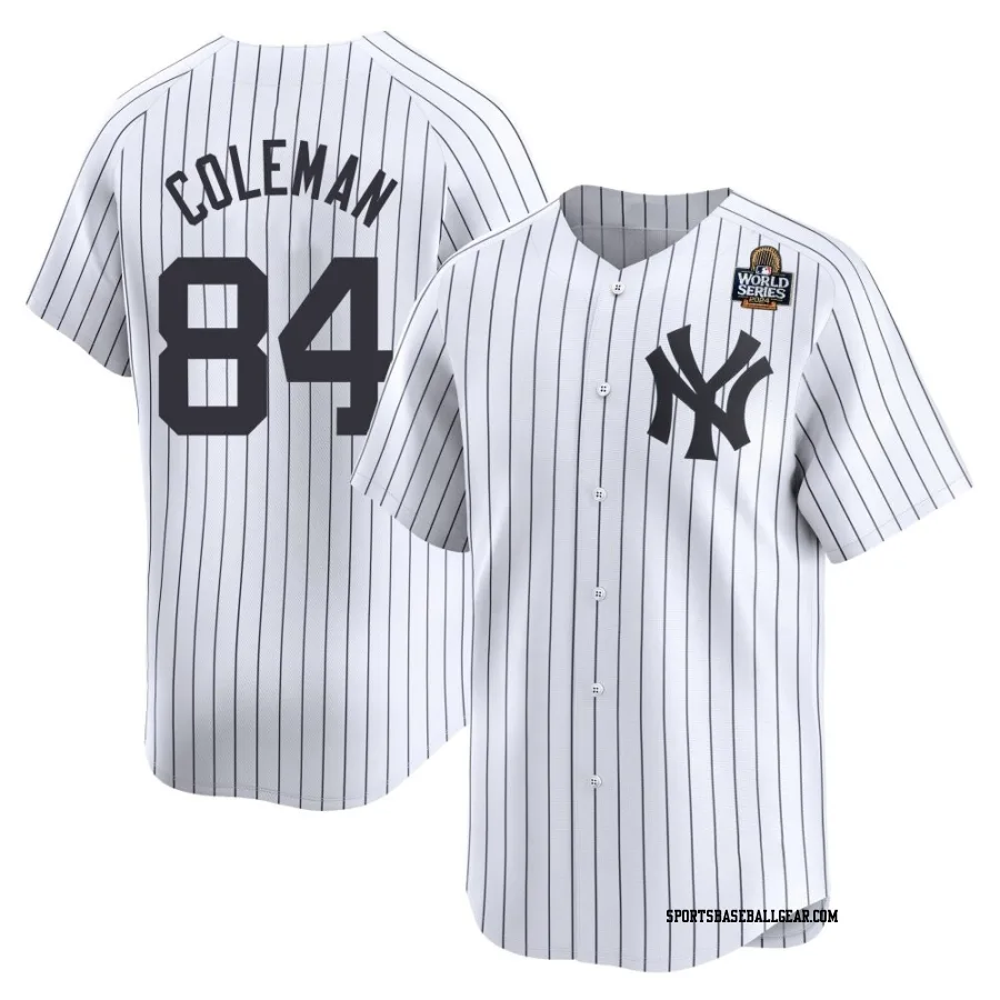 Carson Coleman Men's New York Yankees White Limited Yankee Home 2024 World Series Jersey