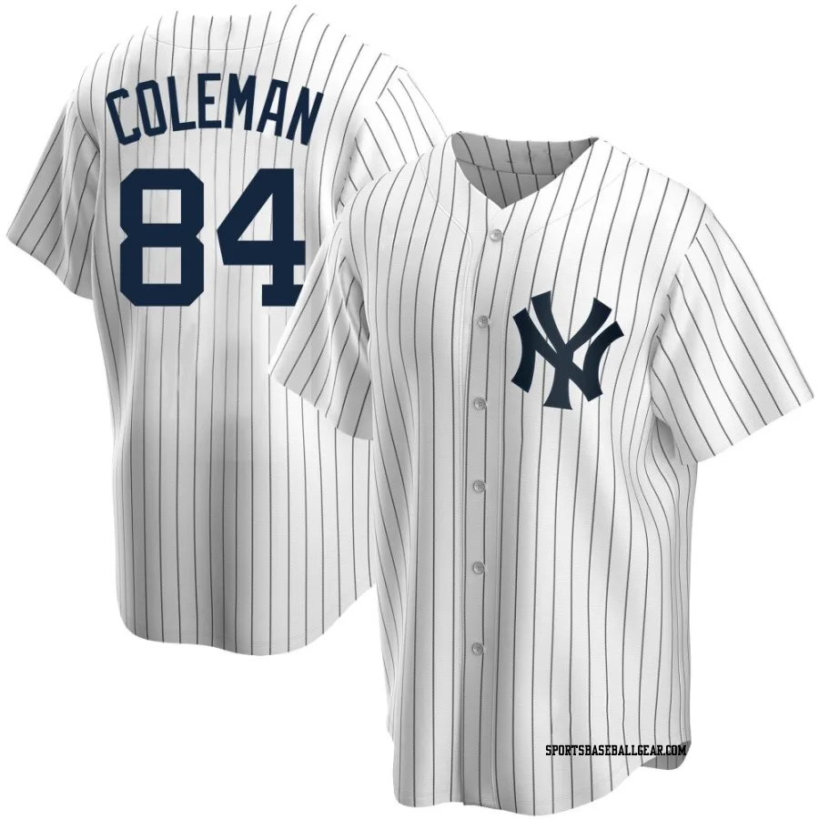 Carson Coleman Men's New York Yankees White Replica Home Jersey