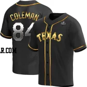 Carson Coleman Men's Texas Rangers Black Golden Replica Alternate 2023 World Series Jersey