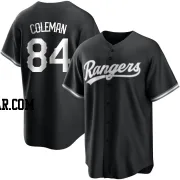 Carson Coleman Men's Texas Rangers Black/White Replica Jersey