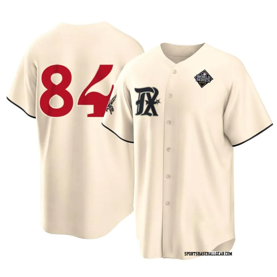 Carson Coleman Men's Texas Rangers Cream Replica 2023 City Connect 2023 World Series Jersey