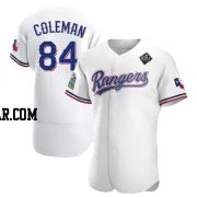 Carson Coleman Men's Texas Rangers White Authentic Home 2023 World Series Jersey